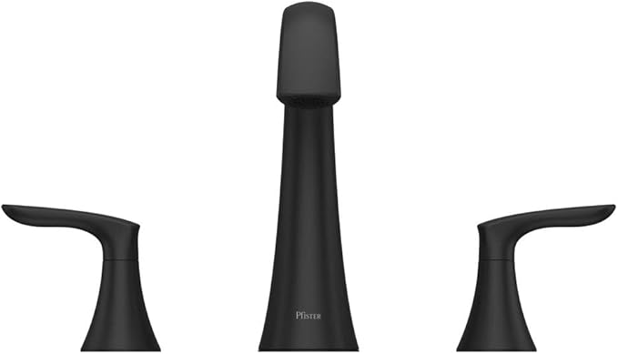 Pfister Weller Roman Bathtub Faucet (Valve Sold Separately), 2-Handle, 3-Hole, Matte Black Finish, RT65WRB