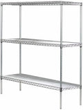 Omega Stainless Steel Shelves, 18" Deep x 30" Wide x 34" High 3 Tier Heavy Duty Wire Shelving Unit for Kitchen Garage Office Restaurant Warehouse 800-lb Per Shelf Weight Capacity