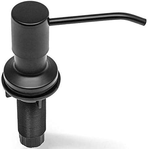 Soap Dispenser for Kitchen Sink (Black Matte), Built in Soap Dispenser, Stainless Steel Pump Replacement