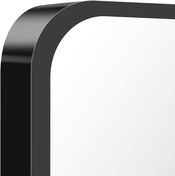 BONEWEI 24x40 inch Bathroom Mirror,Black Rectangle Mirror,Wall Mounted Bathroom Frame Vanity Mirror with Round Corner for Bedroom Living Room,Entryway Hangs Horizontal or Vertical