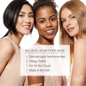 Belli Skincare Stretch Mark Cream for Pregnancy, Shea Butter & Coconut Body Moisturizer with Vitamin E, Paraben Free, Dermatologist Recommended, (6.5 Oz)