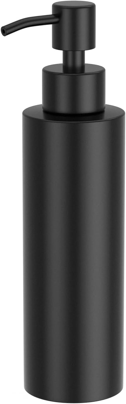 ARKTEK Matte Black Soap Dispenser Stainless Steel 11.8 OZ - Liquid Hand Lotion Dispenser Decor Refillable Dishwashing Soap Dispenser for Kitchen Bathroom Countertops