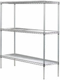 Omega 12" Deep x 72" Wide x 86" High 3 Tier Chrome Starter Shelving Unit
