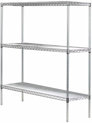 Omega 24" Deep x 66" Wide x 54" High 3 Tier Chrome Starter Shelving Unit
