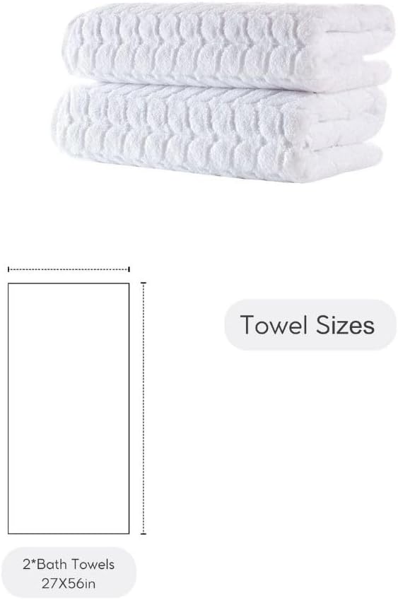 BAGNO MILANO Turkish Bath Towels, Soft Plush Jacquard Luxury Bath Towels, Quick Dry Towel Set (Grey, 2 pcs Bath Towel Set)