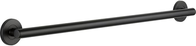 DELTA FAUCET 41836-BL Contemporary ADA Decorative Grab Bar, Matte Black
