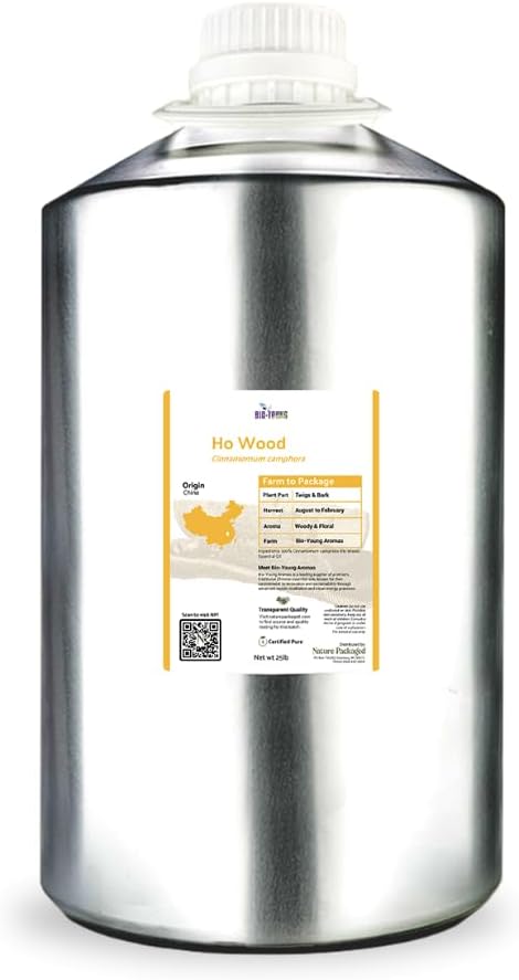 Ho Wood Essential Oil Direct from Malagassi - Ho Wood Essential Oil for Diffusers, Candle-Making, Soap-Making, Aromatherapy, for Skin and Hair (22lbs)