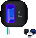 Bril UV-C Toothbrush Sanitizer and Holder, Portable Cleaner, Travel Cover, Magnetic Holder, and Rechargeable Case for Any Size Toothbrush, Black