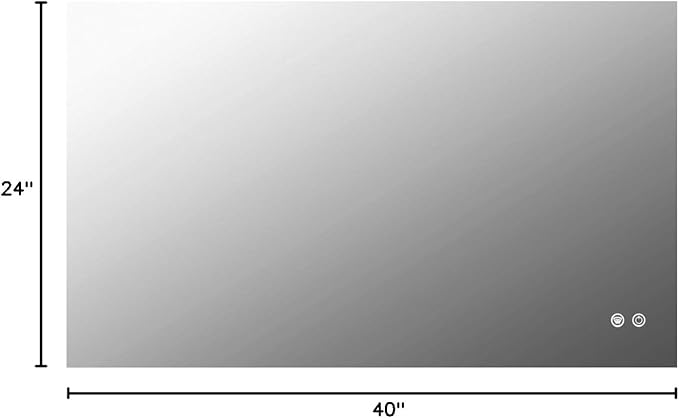 TETOTE 40 x 24 Inch LED Backlit Bathroom Vanity Mirror with Light,Anti-Fog,Dimmable,CRI90+,Touch Button,Water Proof,Horizontal/Vertical,Wall Mounted Lighted Mirror