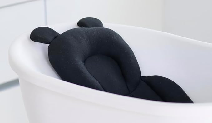 Luxury Baby Bathtub with Wooden Stand – 3-Stage Convertible, Ergonomic & Back-Saving Design (Black Bundle (Modern))