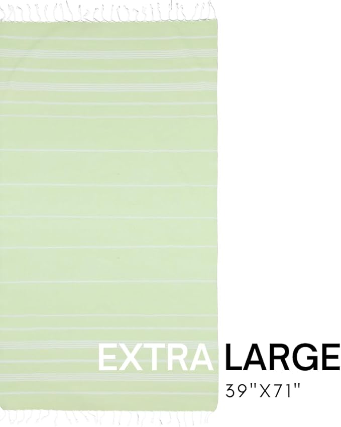 BAY LAUREL Turkish Beach Towel with Travel Bag 39 x 71 Quick Dry Sand Free Lightweight Large Oversized Towels Light