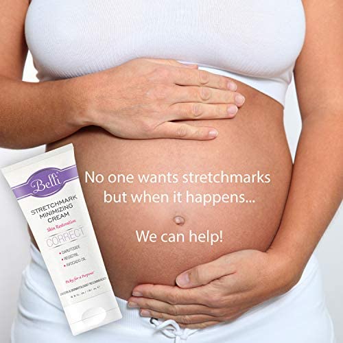 Belli Skincare Stretch Mark Cream for Pregnancy, Shea Butter & Coconut Body Moisturizer with Vitamin E, Paraben Free, Dermatologist Recommended, (6.5 Oz)