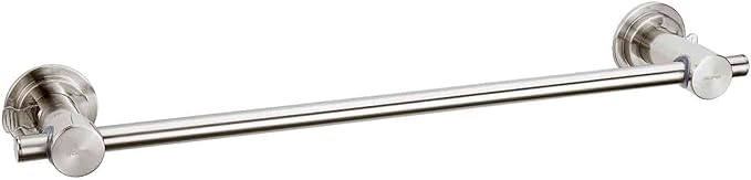 BOPai 24 inch Suction Cup Towel Bar – No Drill, for Smooth Surfaces Only, Brushed Nickel