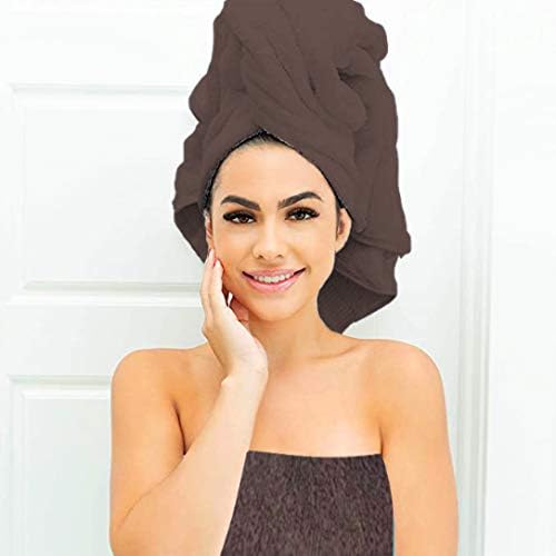 SALBAKOS 100% Turkish Cotton 6-Piece Towel Set | Heirloom Quality Hotel & Spa Collection | Soft, Super Absorbent 2 Washcloth, 2 Hand, 2 Bath Towel Sets | Made in Turkey (Chocolate, 6 Piece Towel Set)