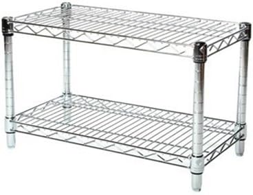 Shelving Inc. 14" d x 30" w Chrome Wire Shelving with 2 Tier Shelves, Weight Capacity 800lbs Per Shelf
