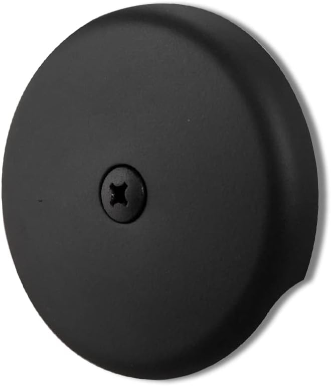 Single Hole Bathtub Drain Overflow Plate with One Matching Screws, Easy to Install, Matte Black