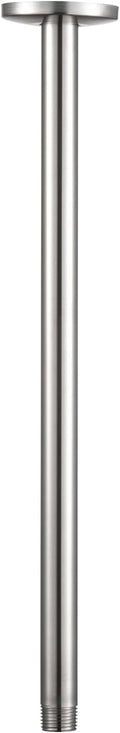 OFFO Shower Arm with Flange, 24 in Brushed Nickel Ceiling Mount Replacement Rain Shower Head Straight Arm Ceiling-Mounted For Fixed Shower Head & High Pressure Rain
