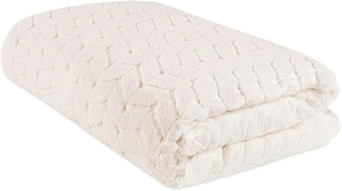 BAGNO MILANO Turkish Cotton Ultra-Soft Plush Absorbent Quick Dry Bathroom Towel Set, Made in Turkey (Cream, 2 pcs Bath Towel Set)