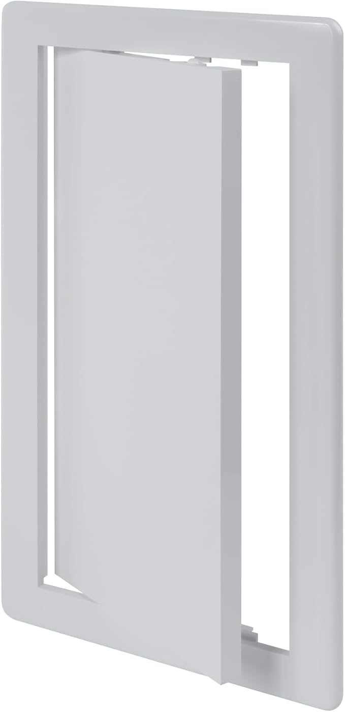 Vent Systems White ABS Plastic - Access Panel 6 x 12 Inch - Pack of 2 - Access Door for Drywall, Wall and Ceiling Electrical and Plumbing Service Wall Hole Cover - Exterior Dimensions 6.6x12.6 Inch