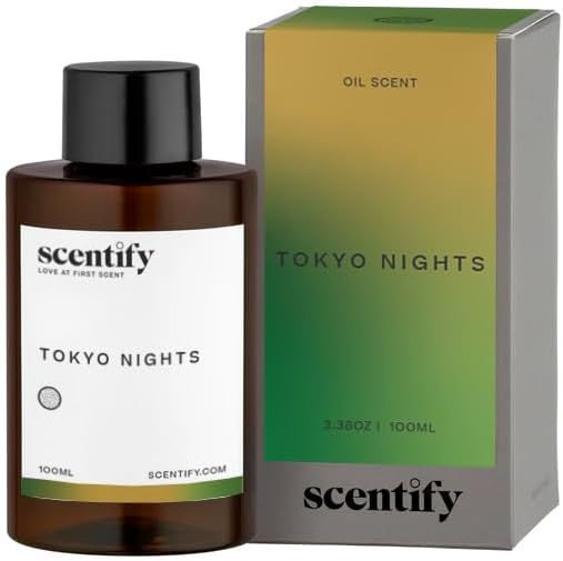Scentify Tokyo Nights Aroma Oil Refill Scent for Oil Diffusers Luxurious Relaxing Aromatherapy Fragrance 100ml, 3.38oz