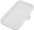 Silicone Bathroom Soap Dishes with Drain Spout-Bathroom and Kitchen Sink Organizer,Sponge Holder,Dish Soap Tray,Perfect for Dispenser,Scrubber,Bottle,Cup on Counter Translucent 9.6"×5.3"