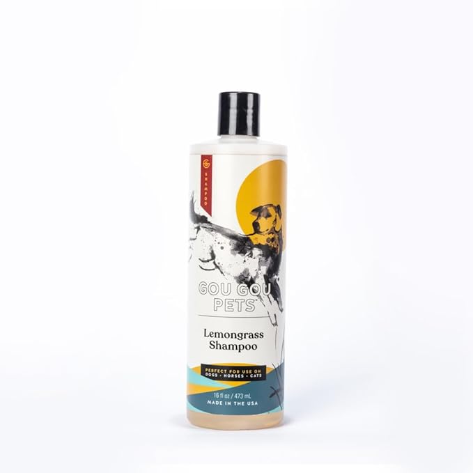Holistic, Natural and Clean Pet Care Lemongrass Shampoo: Veterinarian Recommended - Hydrate Your Pet’s Coat With Our Hypoallergenic Shampoo For Dogs, Cats and Horses - Made in USA - 16 oz