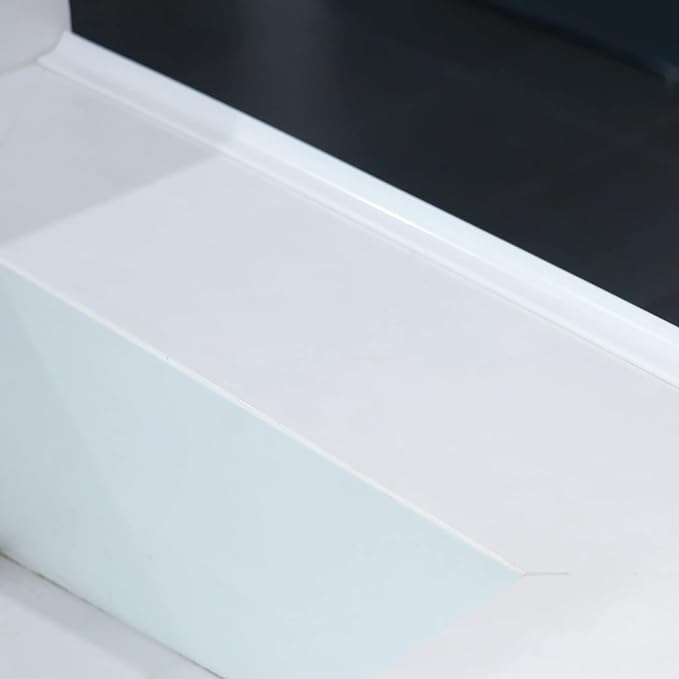 New Collapsible Shower Threshold Water Dam, Self Adhesive Silicone Waterproof Barrier Bathroom and Kitchen Water Strip Dam Shower Guard for Dry And Wet Separation Caulk Seal Strip Edge Trim(White)