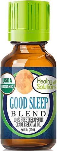 Healing Solutions Sleep Essential Oils for Diffuser, Relaxation, Organic, Pure & Undiluted Dream Aromatherapy - 1 oz (30 ml) Essential Oil Blend