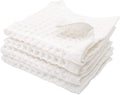 sea me at home Waffle Washcloths Set, 100% Turkish Cotton (White)