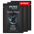Shower Body Wipes, 40 Individually Wrapped Personal Hygiene Body Wipes for Women and Men, Keep Clean After Gym Travel Camping Outdoors Sports