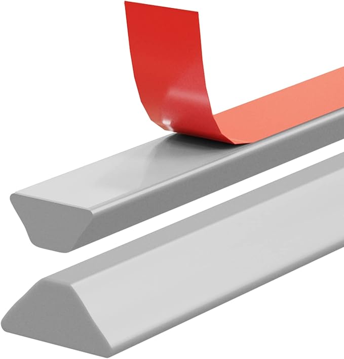 Raycity Shower Threshold Water Dam Barrier,Shower Door and Kitchen Water Strip Dam Shower Guard for Dry And Wet Separation Caulk Seal Strip Edge Trim(98Inches/Grey)