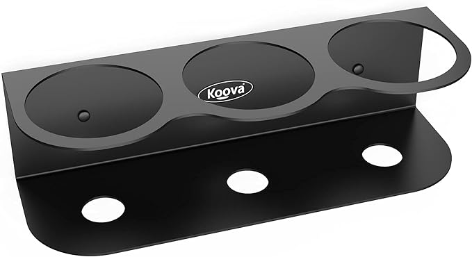 Koova 3 All-Purpose Spray Bottle Holder | Easy Install Wall Mount Hardware Included | Heavy-Duty Powder Coated Steel Storage Rack for Garage And Home | Craft Workspace Paint Bottle Organizer USA Made