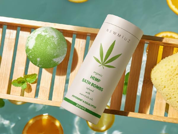 Organic Hemp Bath Bombs Infused Peppermint Eucalyptus Essential Oil Luxurious Bath Essentials Gifts for Dry Skin Immerse Yourself in A Blissful Spa