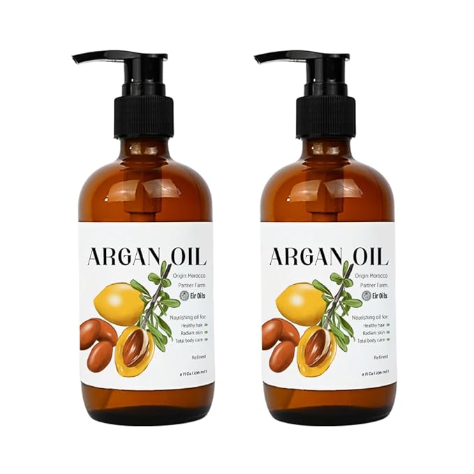 Argan Oil for Hair Growth Oil 16oz (Aceite de Argan) - 100% Pure Cold Pressed Moroccan Oils - Suitable for Colored & Damaged Hair, Face, Body Oils, Nail & Scalp