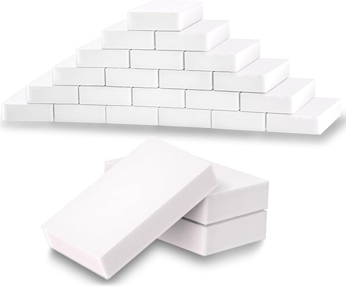(50 Pack) Extra Large Eraser Sponge - Extra Thick, Long Lasting, Melamine Sponges in Bulk Boat Eraser Multi Surface Scrubber Foam Cleaning Pads - Bathtub, Floor, Baseboard, Bathroom, Wall Cleaner