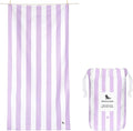 Dock & Bay Beach Towel - Quick Dry, Sand Free - Compact, Lightweight - 100% Recycled - Includes Bag - Cabana Light - Lombok Lilac - Extra Large (200x90cm, 78x35)