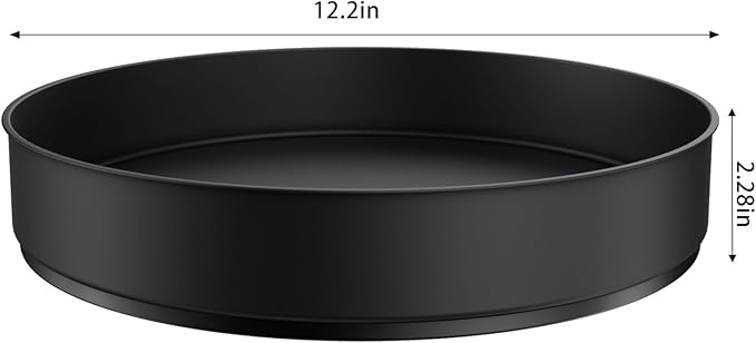 VAEHOLD Lazy Susan Stainless Steel Black Spice Rack Turntable for Pantry Cabinet - Decorative Trays Storage Containers Organizer for Kitchen Cabinet, Snacks, Bathroom (12 inches)