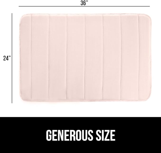 GORILLA GRIP Memory Foam Bath Mat, Soft Absorbent US Designed Bathroom Rug, Gripping Dots Machine Washable Bathmat, Cushioned Floor Mats, Shower Sink Rugs Room Décor Accessories, 36x24 Pink