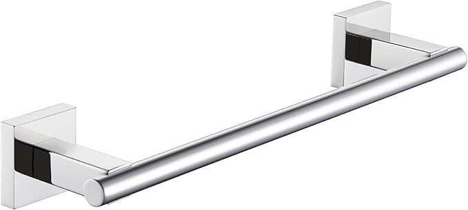 Hand Towel Bar 14", Suyar SUS304 Stainless Steel Shower Towel Holder, Bathroom Kitchen Closet Cabinet Washcloth Rack Wall Mounted, Polished Chrome