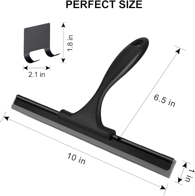 SetSail Squeegee for Shower Glass Door Stainless Steel Shower Squeegee for Glass Doors All-Purpose Window Squeegee for Tile Shower Walls, Sink, Mirror, Bathroom, Car Window Cleaning 10 Inches