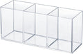 Clear Acrylic Silverware & Pen Organizer Caddy, Transparent Plastic Silverware Holder, Perfect for Office, Bedroom, and Bathroom Storage