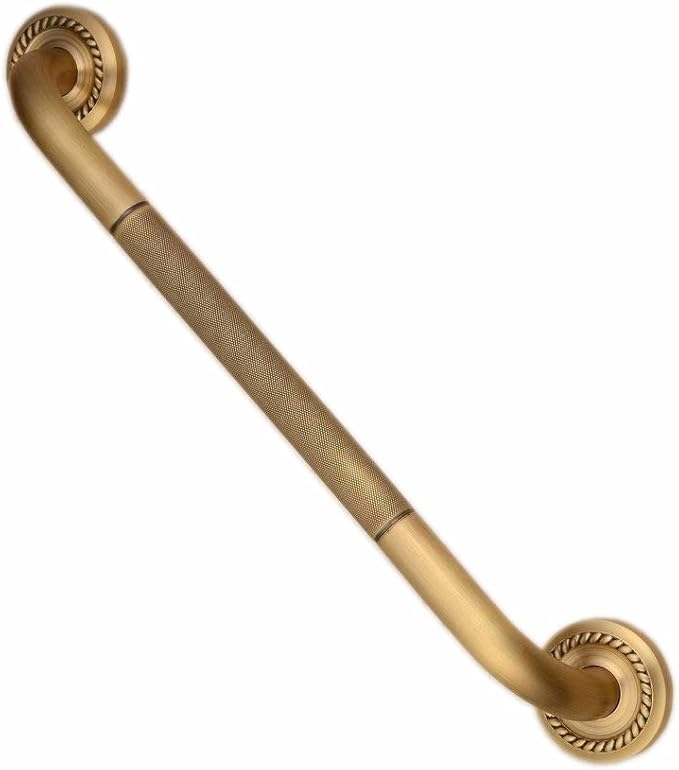 Shower Grab Bar, 17.7 inch Grab Bars for Bathtubs Showers Bathroom, Anti Slip Brass Shower Grabs for Seniors