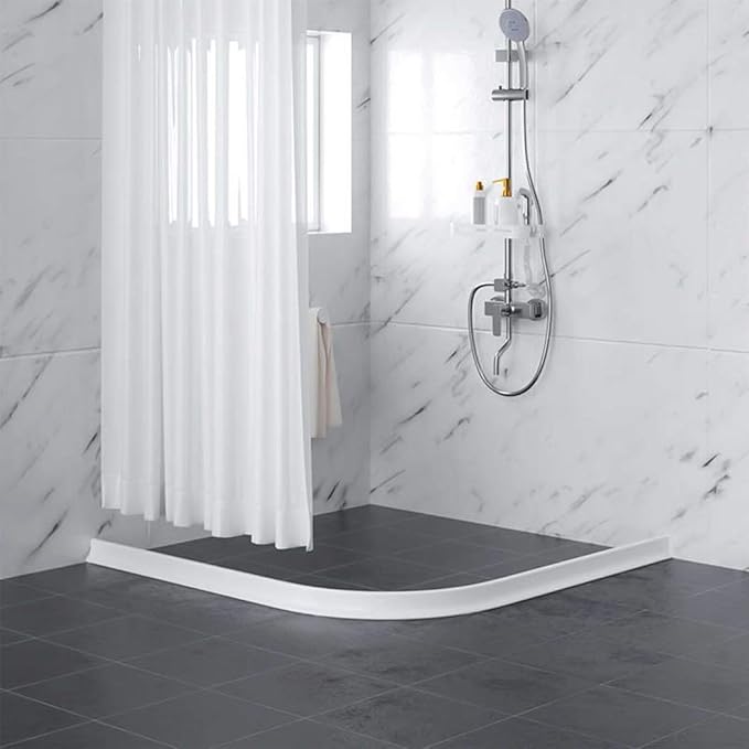 122 Inch Shower Threshold Water Dam Collapsible Bath Shower Barrier Water Stopper Retention System Dry and Wet Separation for Bathroom Kitchen and More (10ft)