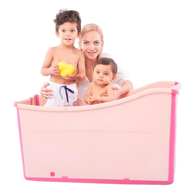Large Foldable Bathtub for Toddler Collapsible Baby Bathtub Portable Bath tub Lightweight for Children Twins Petite Adult