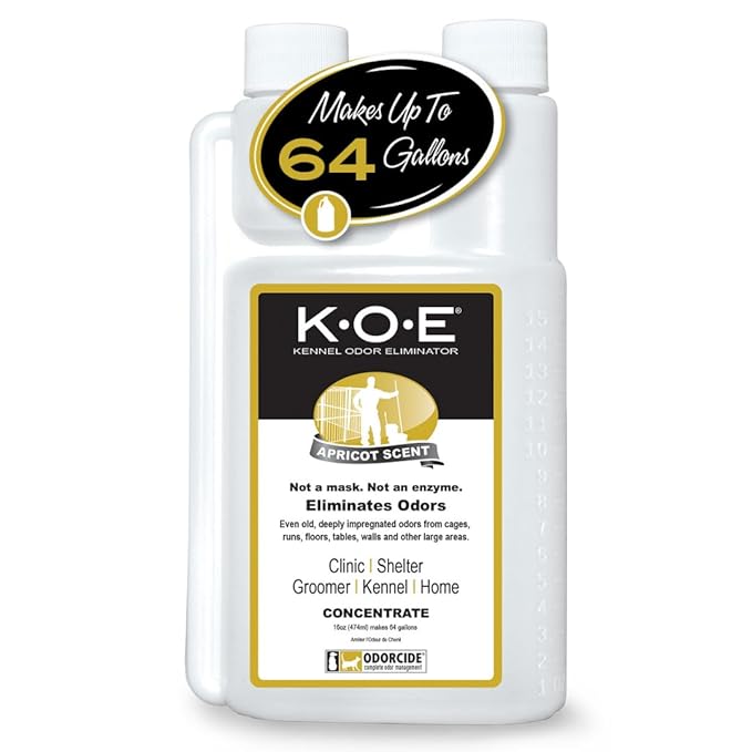 Odorcide K.O.E. Apricot Odor Eliminator 16 oz for Strong Odor for Cages, Runs & More – Home & Kennel w/Safe, Non-Enzymatic Formula