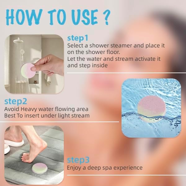 48pcs Aromatherapy Shower Steamers - Relaxation Birthday Christmas Set for Women and Men, Shower Bombs Tablets for Stress Relief and Self Care, Luxury Home Spa