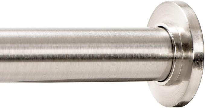 Ivilon Tension Curtain Rod - Spring Tension Rod for Windows or Shower, 54 to 90 Inch. Brushed Nickel