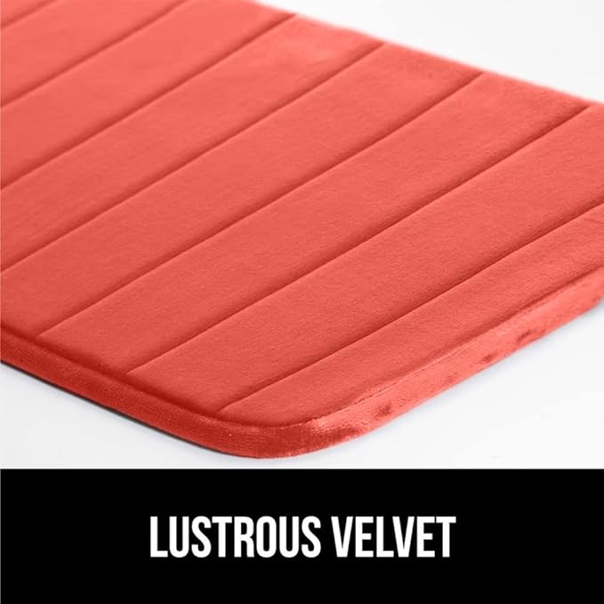GORILLA GRIP Memory Foam Bath Mat, Soft Absorbent US Designed Bathroom Rug, Gripping Dots Machine Washable Bathmat, Cushioned Floor Mats, Shower Sink Rugs Room Décor Accessories, 36x24 Coral