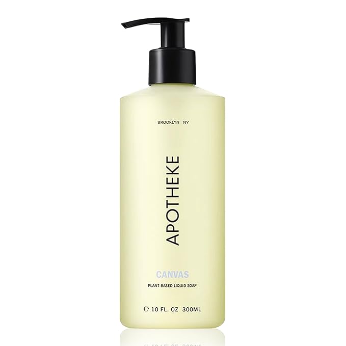 APOTHEKE Liquid Hand Soap, Canvas - 10 Fl Oz Hydrating Handsoap with Premium Fragrance Oils Gently Cleanses, Moisturizes & Rejuvenates Skin - Scented Hand Wash for Kitchen & Bathroom