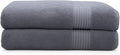 Milara Turkish Super-Plush Bath Towels Set 2-Piece | Premium Cotton Bath Towel Set Absorbent, Durable with Hanging Loops | Anthracite (Dark Gray) Turkish Bath Towels, (27 x 54 Inches)